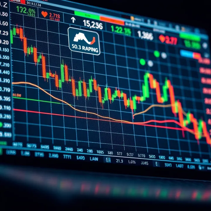 Graph displaying forex currency pairs with rising and falling trends on a digital trading platform
