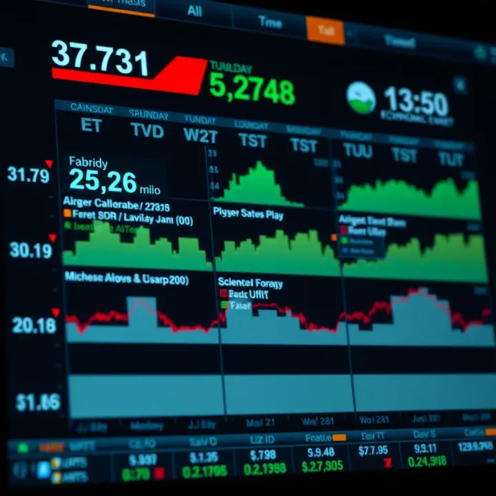 Illustration of a digital economic calendar displaying various forex market events and data releases