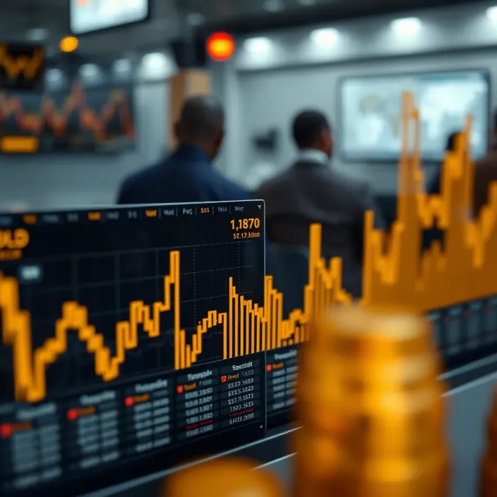 Graph depicting gold market activity during South African trading hours