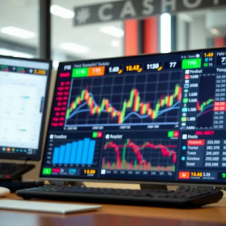 Dashboard displaying forex trading charts, signal alerts, and risk management indicators