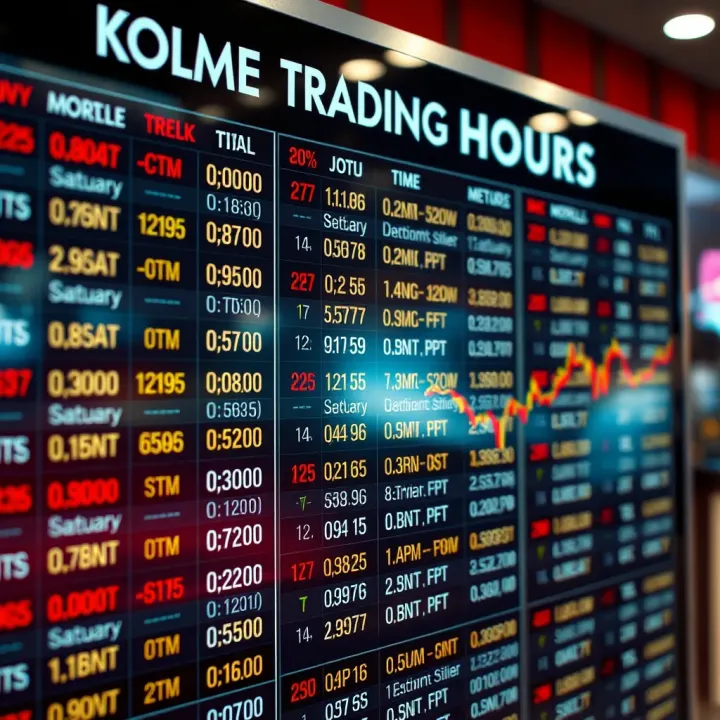 Detailed schedule board showing trading hours and operational times for game trading at Kolonnade