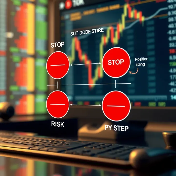 Diagram illustrating risk management strategies in forex trading including stop-loss and position sizing