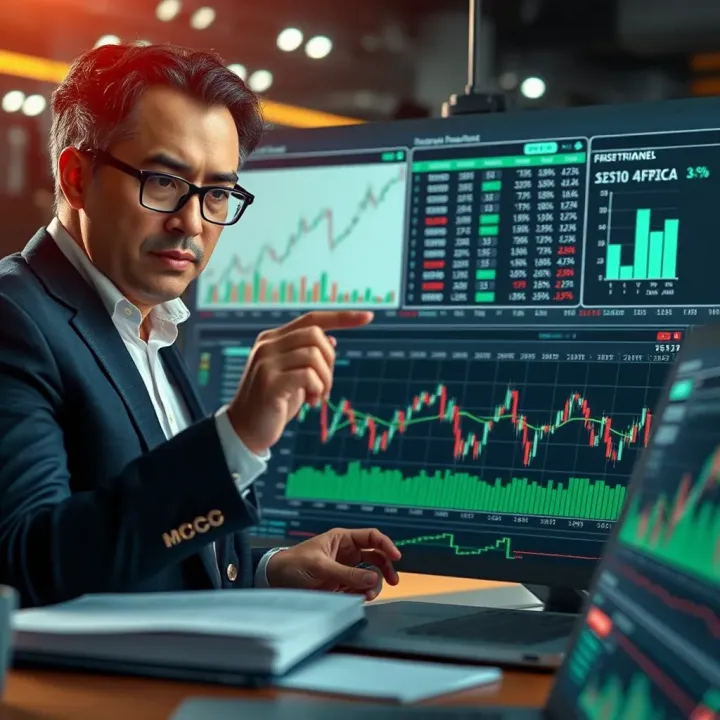 Practical Risk Assessment for South African Professionals Professional reviewing risk assessment charts with South African market data