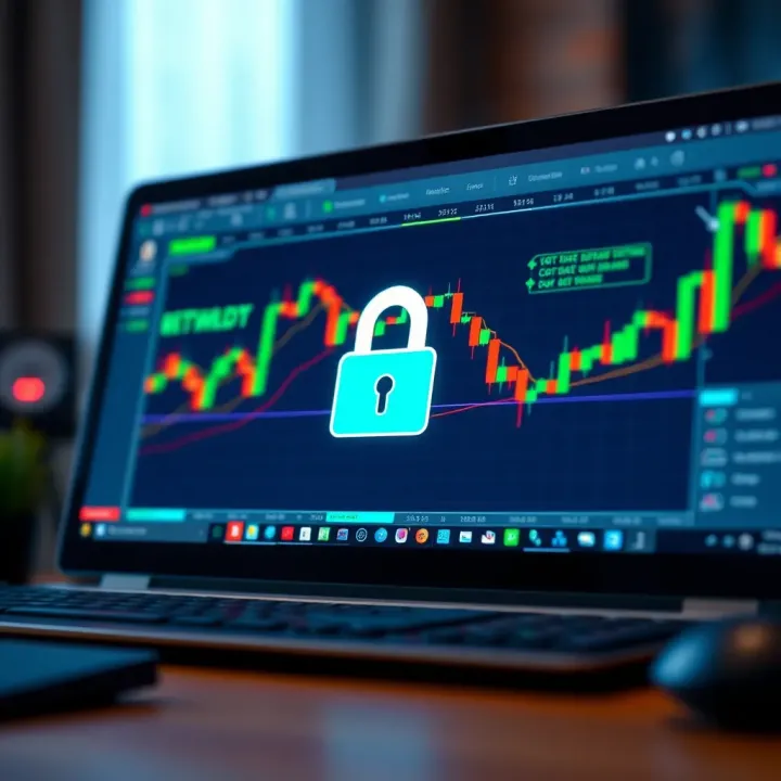 Secure download process on a computer highlighting safety measures for installing trading software