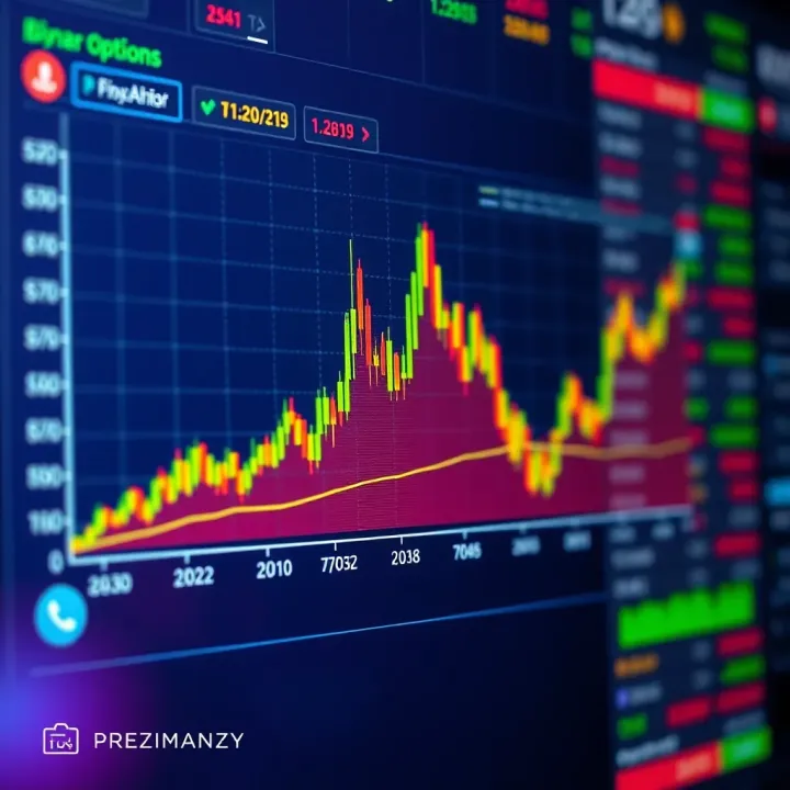 Graph showing binary trading options and market trends in South Africa