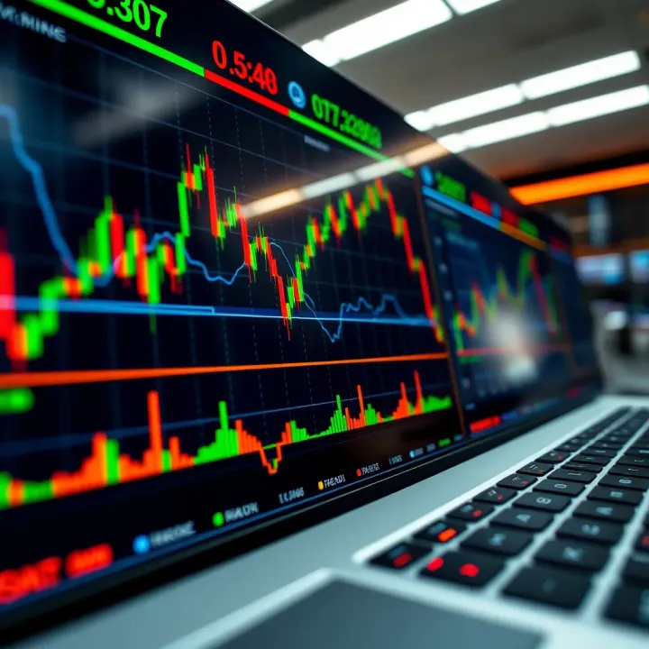 Real-time forex trading platform displaying currency pairs with live price charts and market indicators