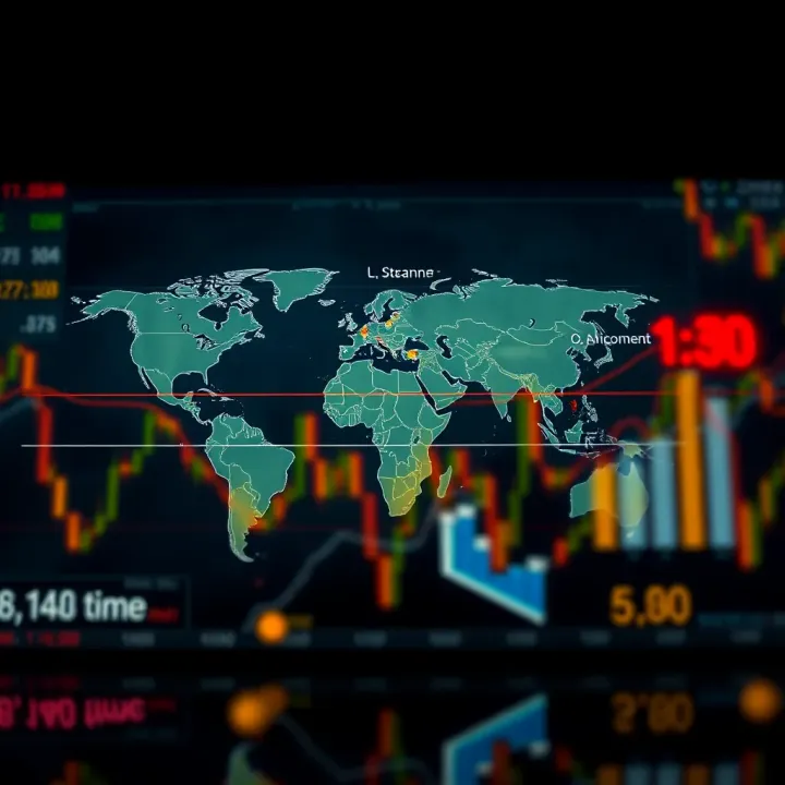 Global map highlighting major forex trading hubs with time zones and session names