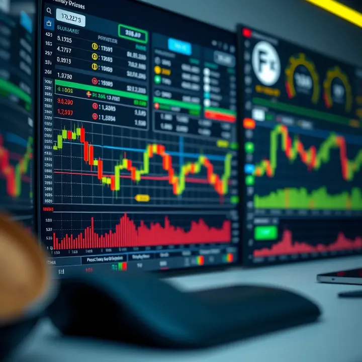 Dashboard displaying real-time binary options signals with graphical charts and trading indicators