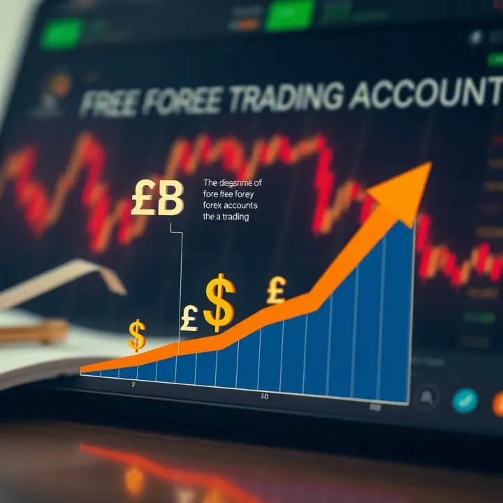 Diagram illustrating the concept of free forex trading account with currency symbols and upward financial graph