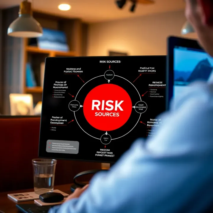 Diagram illustrating various sources of business risks and strategies for assessment