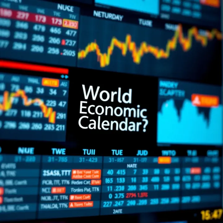 Global economic calendar showing key financial events marked on a digital interface